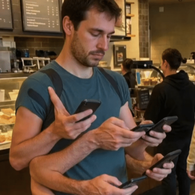 Gato acompanhando redes sociais pelo celular